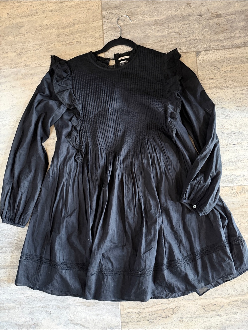 Wilfred Black Ruffled  XXS  Long-Sleeve Dress